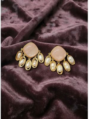 Серьги крупные с натуральным жемчугом