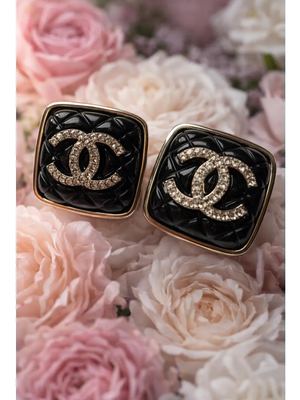 Серьги Chanel квадратные в винтажном стиле