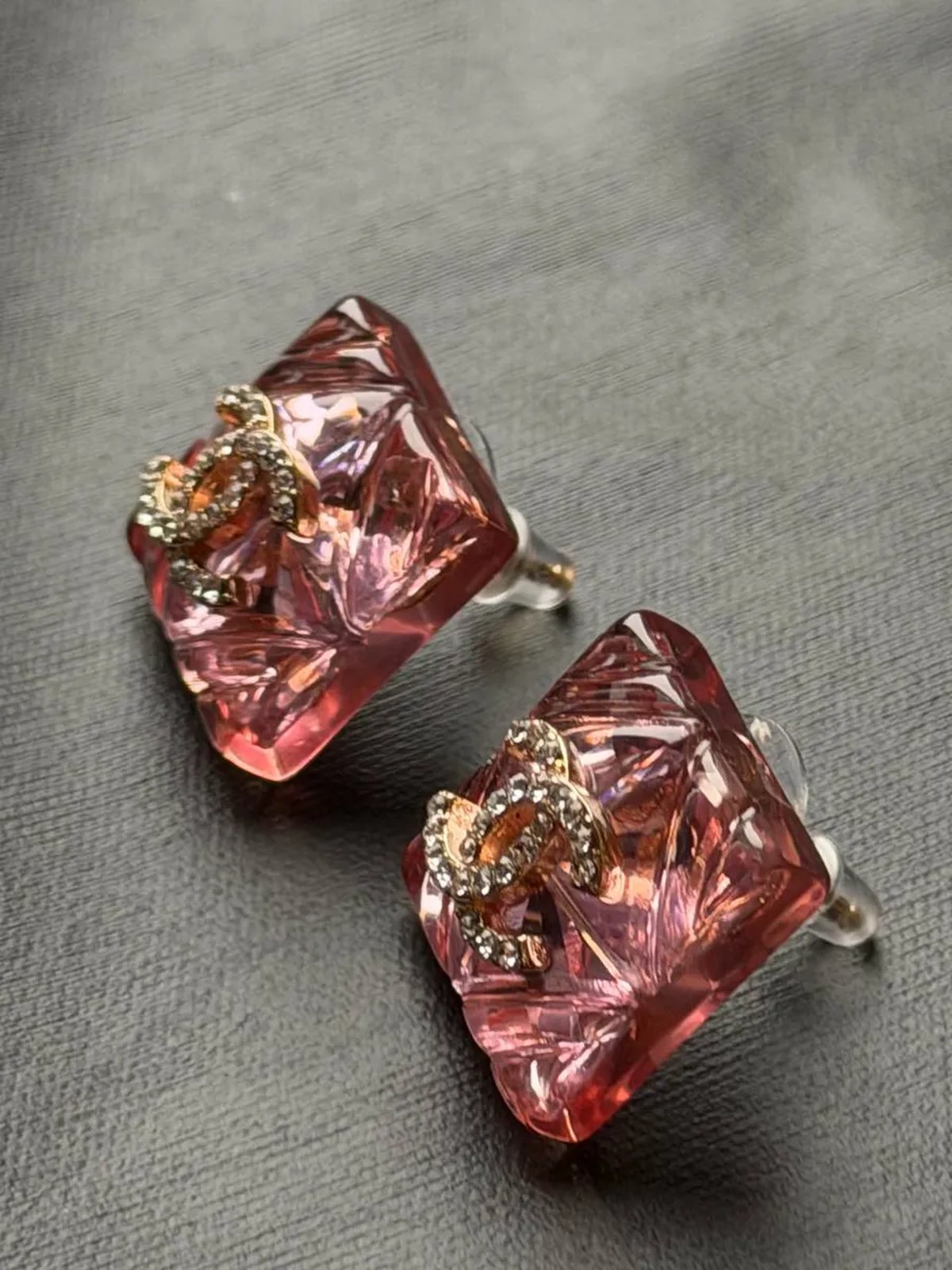 Серьги Chanel квадратные в винтажном стиле