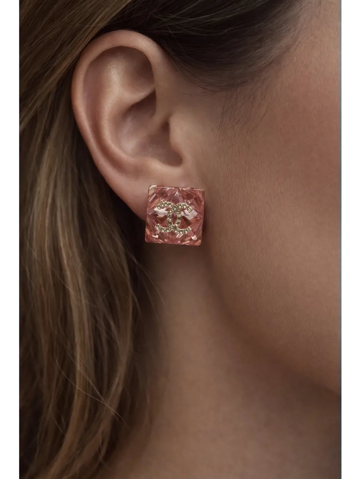 Серьги Chanel квадратные в винтажном стиле